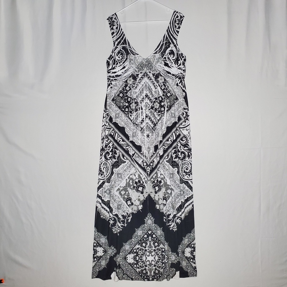 Apt9 Y2K Empire Maxi Dress XL Sequin Sublimation Sequin Fairycore Whimsigoth 00s